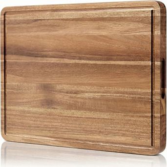 Acacia Wood Cutting Board for Kitchen, 20"x15"x1.38" Large Wooden Chopping Board