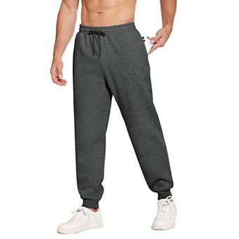 PINSPARK Men' Sweatpants with Zipper Pockets Sweat Pants for Mens Fleece Joggers Pants Baggy Thick