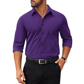 COOFANDY Mens Poplin Dress Shirts Long Sleeve Formal Business Shirt Casual Button Down Shirts