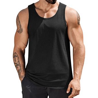 COOFANDY Mens Running Tank Top Cotton Sleeveless Workout T Shirts Muscle Tees for Men