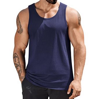 COOFANDY Mens Running Tank Top Cotton Sleeveless Workout T Shirts Muscle Tees for Men