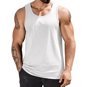 COOFANDY Mens Running Tank Top Cotton Sleeveless Workout T Shirts Muscle Tees for Men
