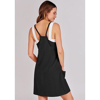 Women Sleeveless Straps Romper Casual Overalls with Side Pockets