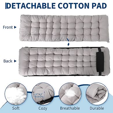 Danolapsi Portable Camping Cot for Adults with Headrest & Thick Removable Mattress, 400Lbs Capacity