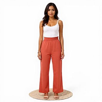Womens Relaxed Fit Wide Leg Pants