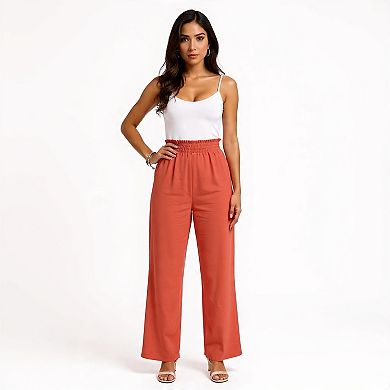 Womens Relaxed Fit Wide Leg Pants