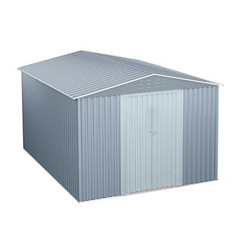 Danolapsi Utility Tool Storage Shed, Galvanized Steel Garden Shed with Lockable Doors & Ventilation