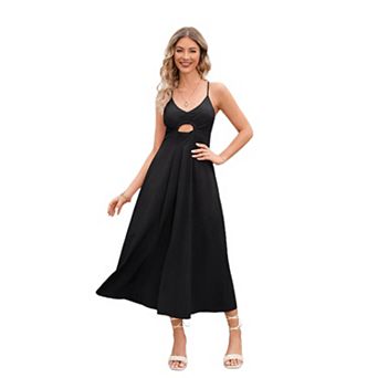 Women Spaghetti Strap Cutout A-Line Casual Beach Vacation Dress