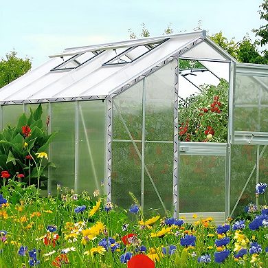 Danolapsi 6.6 Ft Greenhouse Spring Wire and Lock Channel Kit, Aluminum Alloy Locking Track