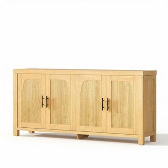 Danolapsi 71" Sideboard Buffet Cabinet with 4 Doors, Modern Farmhouse Coffee Bar Cabinet