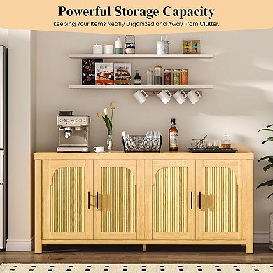 Danolapsi 71" Sideboard Buffet Cabinet with 4 Doors, Modern Farmhouse Coffee Bar Cabinet