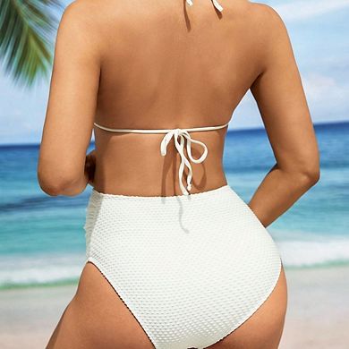 Women's Maternity Solid Color Bikini Swimsuit Two Piece Bathing Suit Set