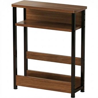 Danolapsi Slim 3 tier Side Table with Storage Shelves & Magazine Rack, End Table for Small Spaces