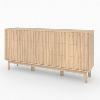 Danolapsi 9 Drawers Dresser for Bedroom, Modern Fluted Chest of Drawers, Wooden Storage Cabinet