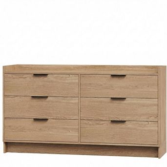 Danolapsi 53" Wide 6 Drawer Dresser for Bedroom, Modern Wood Chest of Drawers with Storage