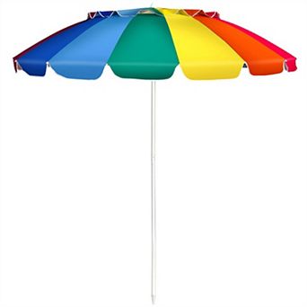 Beach Umbrella with UV Protection, Tilt and Wind-Resistant Frame