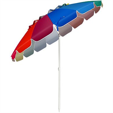 Beach Umbrella with UV Protection, Tilt and Wind-Resistant Frame
