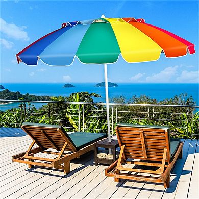 Beach Umbrella with UV Protection, Tilt and Wind-Resistant Frame