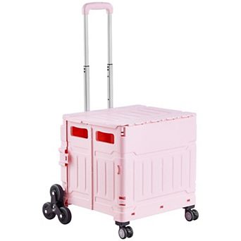 Foldable Utility Cart with Stair-Climbing Swivel Wheels
