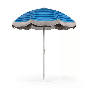 Fringe Patio Umbrella with Tilt and Sand Anchor