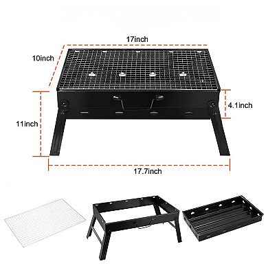 Portable Foldable Charcoal Grill Lightweight BBQ Smoker for Outdoor Cooking