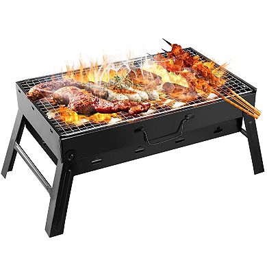 Portable Foldable Charcoal Grill Lightweight BBQ Smoker for Outdoor Cooking