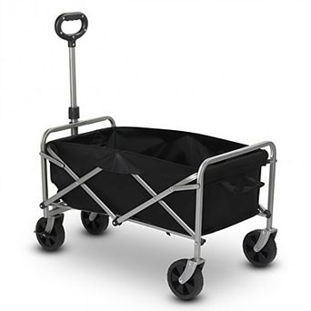 Folding Garden Cart with Steel Frame and Oxford Cloth, 220 lb Capacity