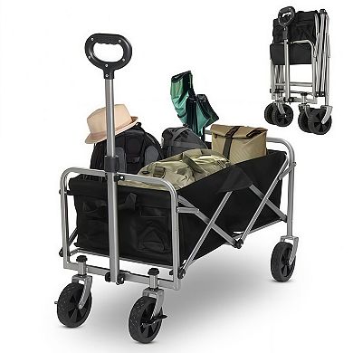 Folding Garden Cart with Steel Frame and Oxford Cloth, 220 lb Capacity