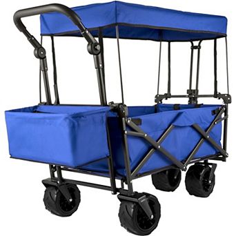 Collapsible Garden Wagon with Removable Canopy and All-Terrain Wheels