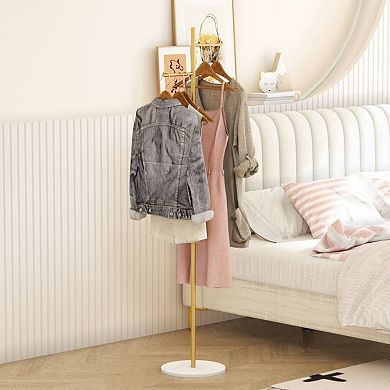 Freestanding Heavy Duty Metal Clothes Rack with Shelf