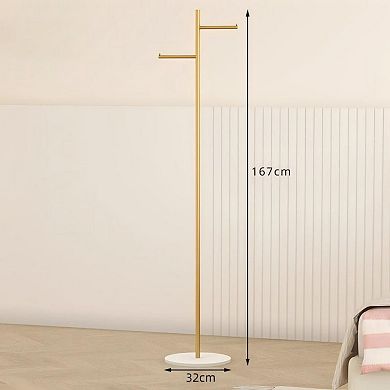 Freestanding Heavy Duty Metal Clothes Rack with Shelf