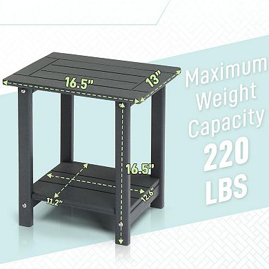 Weather-Resistant 2-Tier Patio End Table