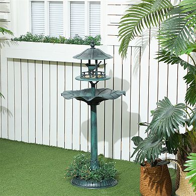 3-in-1 Vintage-Style Tall Bird Bath Feeder