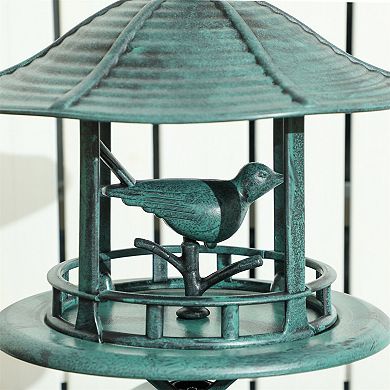 3-in-1 Vintage-Style Tall Bird Bath Feeder