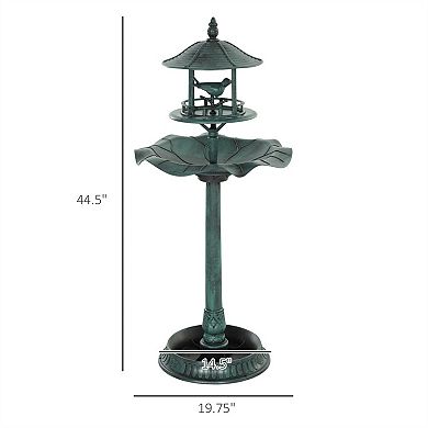 3-in-1 Vintage-Style Tall Bird Bath Feeder