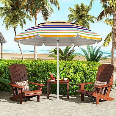Portable Beach Umbrella with UPF50+ Sun Protection and Easy Tilt Setup