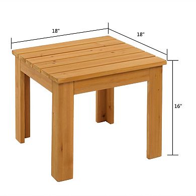 Wooden Square Indoor Outdoor Side Table
