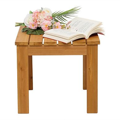 Wooden Square Indoor Outdoor Side Table