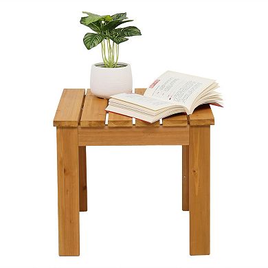 Wooden Square Indoor Outdoor Side Table