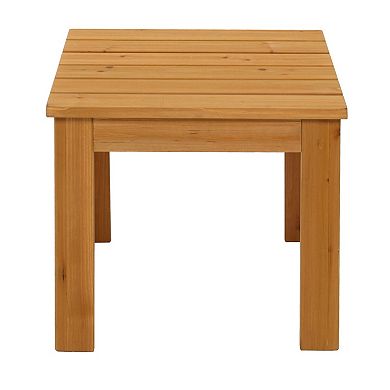 Wooden Square Indoor Outdoor Side Table