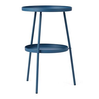 Round 2 tier Metal Side Table for Indoor and Outdoor Use