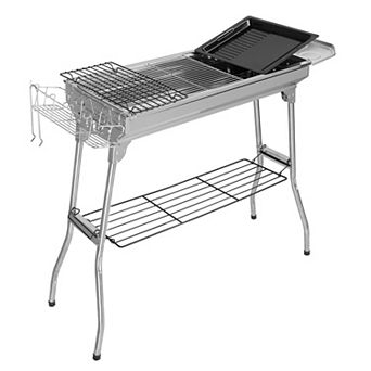 Portable Stainless Steel Charcoal Grill for Home and Camping