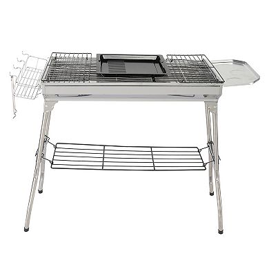 Portable Stainless Steel Charcoal Grill for Home and Camping
