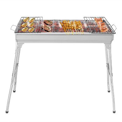 Portable Stainless Steel Charcoal Grill for Home and Camping