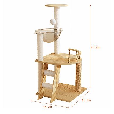 Wood Cat Tree Tower