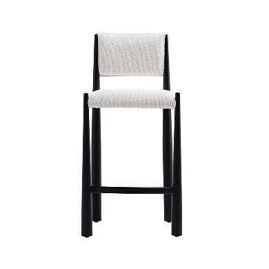 MANHATTAN COMFORT Lennor Boucle Upholstered Metal Counter Stool