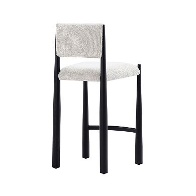 MANHATTAN COMFORT Lennor Boucle Upholstered Metal Counter Stool