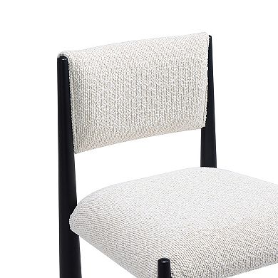 MANHATTAN COMFORT Lennor Boucle Upholstered Metal Counter Stool