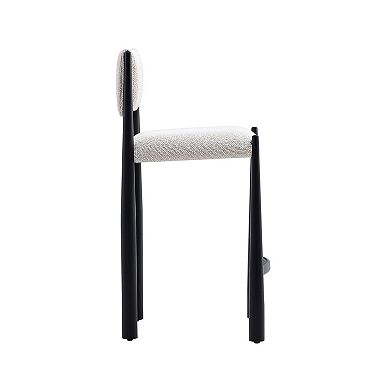MANHATTAN COMFORT Lennor Boucle Upholstered Metal Counter Stool