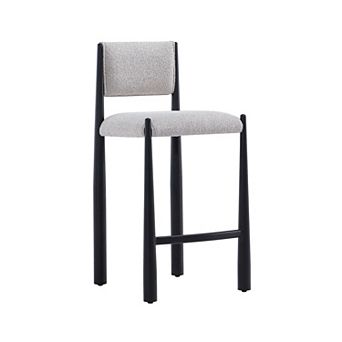 MANHATTAN COMFORT Lennor Boucle Upholstered Metal Counter Stool